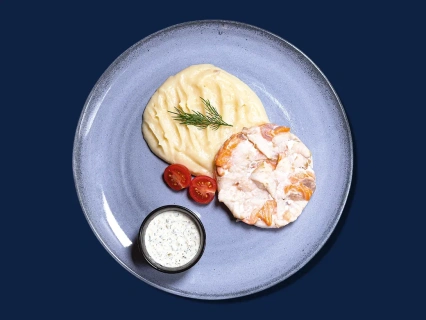 Рыбная котлетка с картофельным пюре 300гр