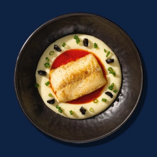 Мурманская треска с пюре и маринарой 380 гр.