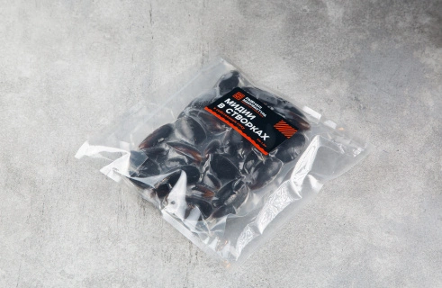 Мидии в створках в собственном соку 40/60 варёно-мороженые рыбная мануфактура №1, 450г