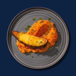 Запеченный палтус с картофельным пюре