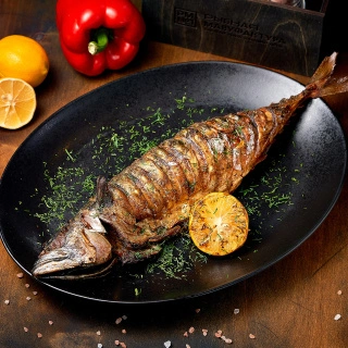 Скумбрия в лимонном маринаде запеченная, вес