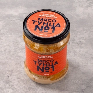 Мясо тунца в собственном соку Рыбная мануфактура №1, ст/б,  500гр