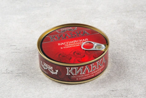 Килька каспийская неразделанная обжаренная  в томатном соусе, ж/б, 240 гр