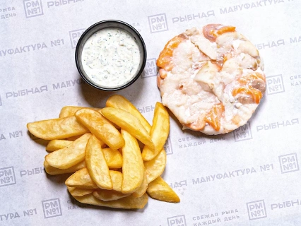 Рыбная котлетка с картофелем фри 220гр