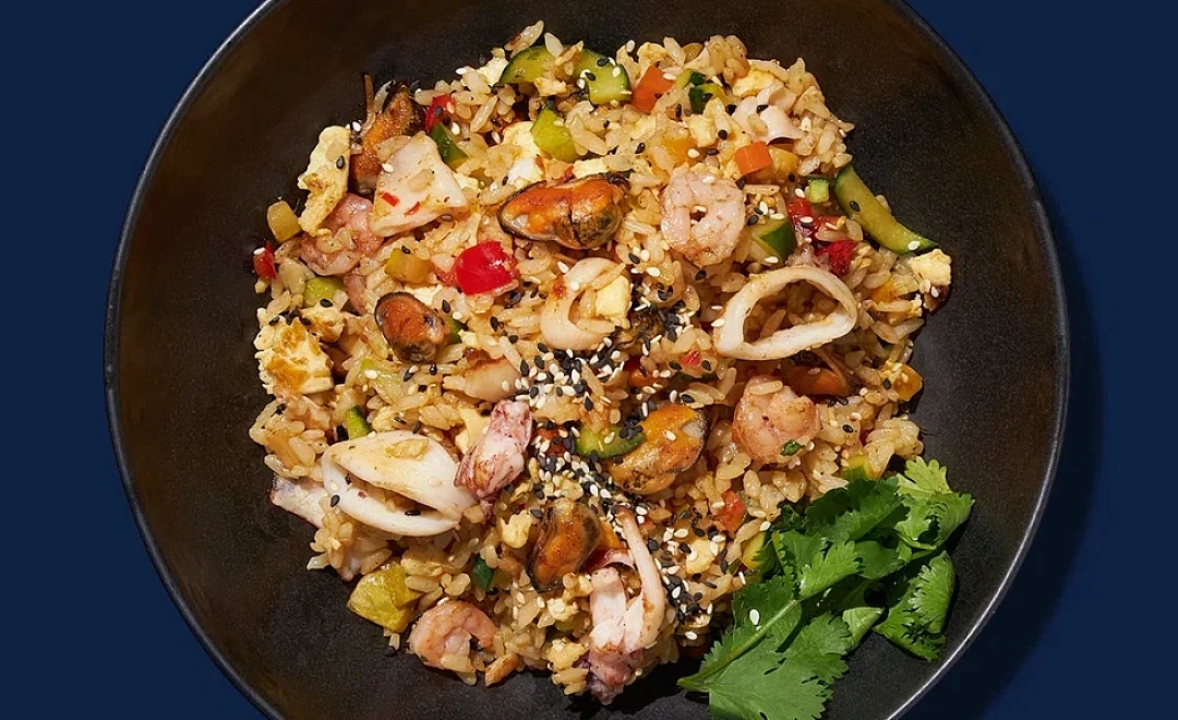 Рис теппан с морепродуктами