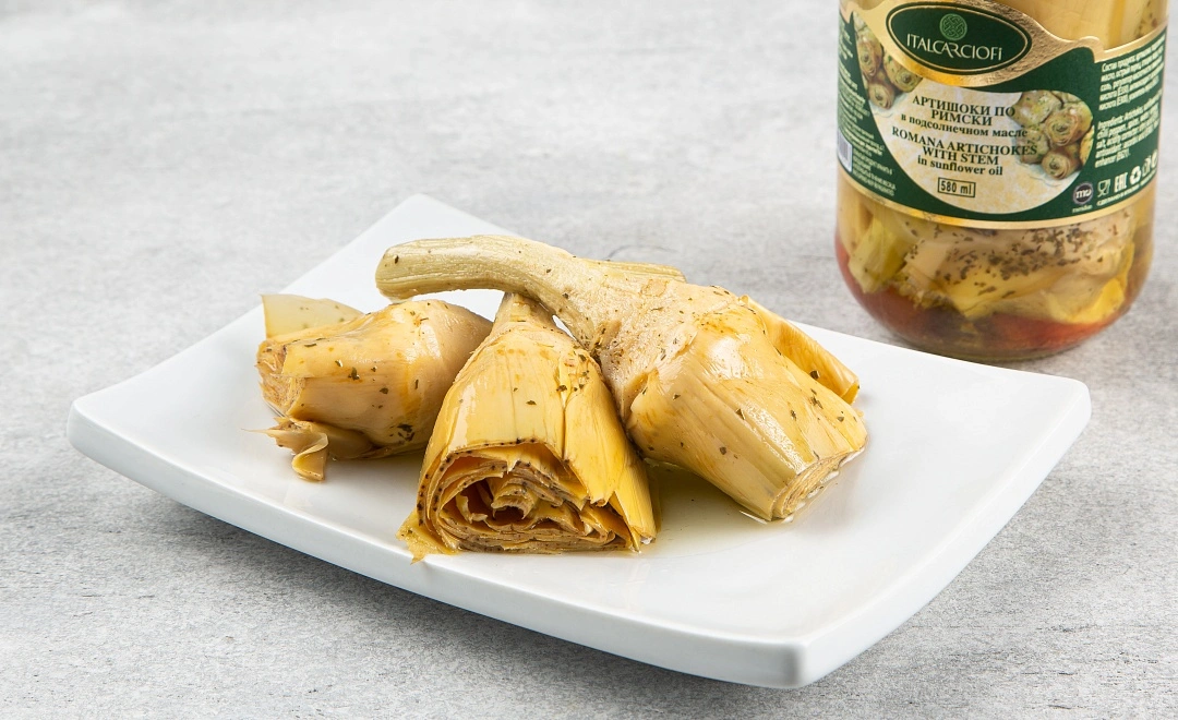 Артишоки Italcarciofi в подсолнечном масле по-римски, ст/б, 530гр/280 гр