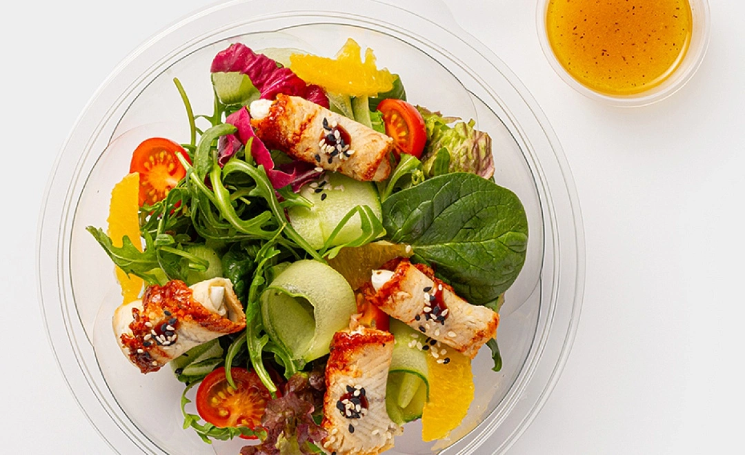 Салат с угрем и апельсином