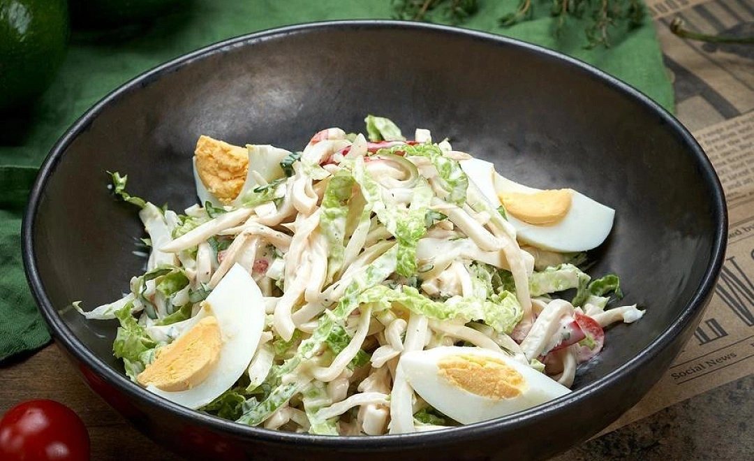 Салат с кальмаром, вес