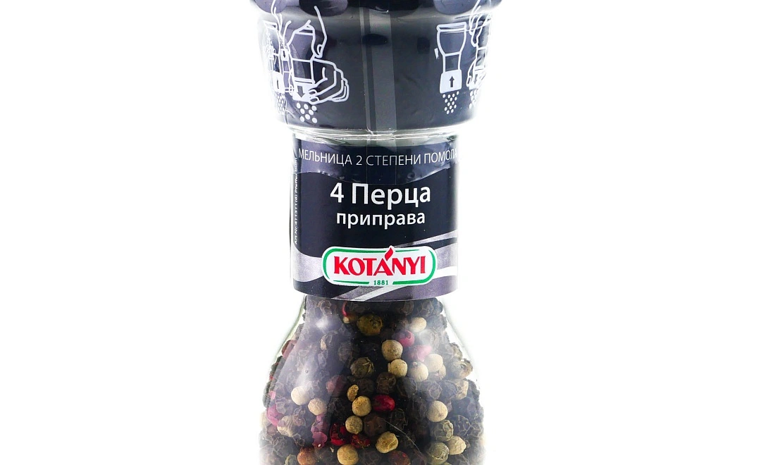 4 перца KOTANYI, мельница, 35 гр